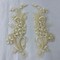 1 Pair Beaded & Corded Floral Lace Applique 9" x 2.5" Each Side